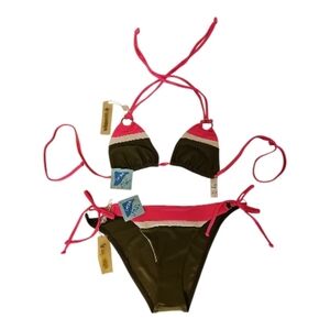 Vitamin A NWT Colorblock Bikini Set - Top M (8) / Bottom L (10)